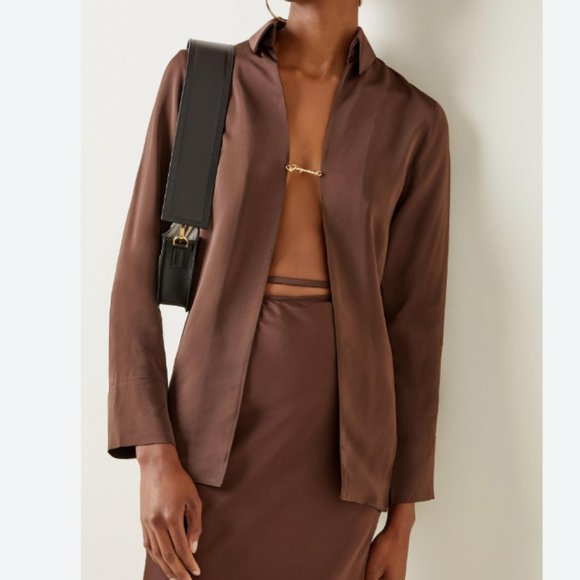 Jacquemus Chain-detailed Satin Shirt - Picture 1 of 6